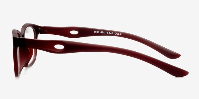 8601 Matte Burgundy PlasticEyeglass Frames from EyeBuyDirect, Side View