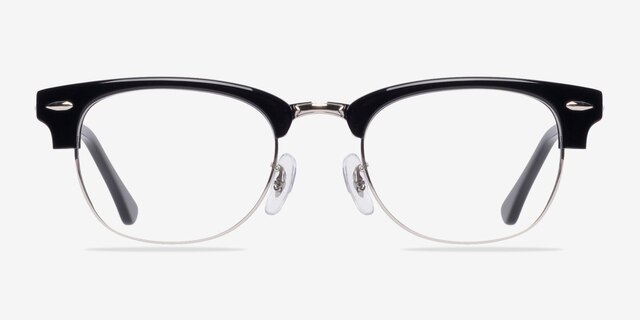 Sweet Jane Black & Silver AcetateEyeglass Frames from EyeBuyDirect, Front View