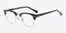 Sweet Jane Black & Silver AcetateEyeglass Frames from EyeBuyDirect, Angle View