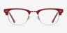 Sweet Jane Red & Golden AcetateEyeglass Frames from EyeBuyDirect, Front View