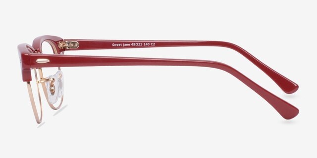 Sweet Jane Red & Golden AcetateEyeglass Frames from EyeBuyDirect, Side View