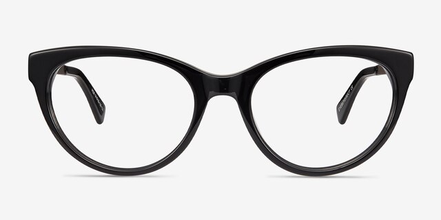 Her Black Acetate-metalEyeglass Frames from EyeBuyDirect, Front View