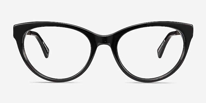 Her Black Acetate-metal Eyeglass Frames from EyeBuyDirect