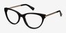 Her Black Acetate-metalEyeglass Frames from EyeBuyDirect, Angle View