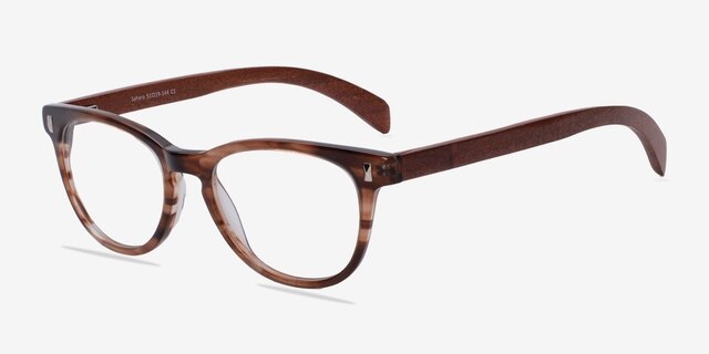 Sahara Brown AcetateEyeglass Frames from EyeBuyDirect, Angle View