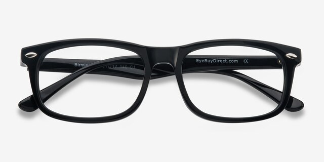 Birmingham Black AcetateEyeglass Frames from EyeBuyDirect, Closed View
