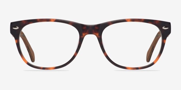 Amber Matte Tortoise Wood-texture Eyeglass Frames