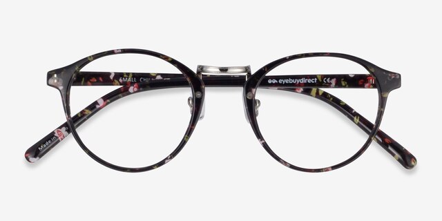 Small Chillax Red & Floral PlastiqueMontures de lunettes de vue d'EyeBuyDirect, Vue Rapprochée