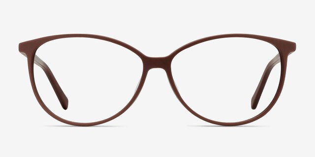 Adore Matte Brown & Pink AcetateEyeglass Frames from EyeBuyDirect, Front View