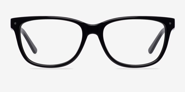 Allure Noir AcétateMontures de lunettes de vue d'EyeBuyDirect, Vue de Face
