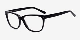 Allure Noir Acétate Montures de lunettes de vue d'EyeBuyDirect, Vue d'Angle