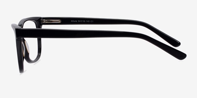 Allure Noir AcétateMontures de lunettes de vue d'EyeBuyDirect, Vue de Côté