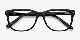 Allure Noir Acétate Montures de lunettes de vue d'EyeBuyDirect, Vue Rapprochée