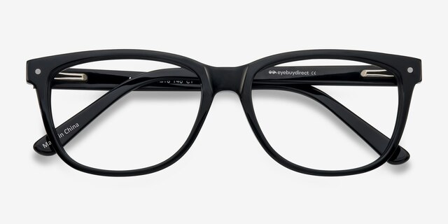 Allure Noir AcétateMontures de lunettes de vue d'EyeBuyDirect, Vue Rapprochée