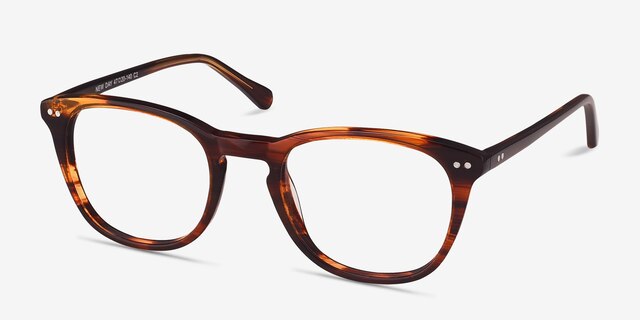 New Day Brown AcetateEyeglass Frames from EyeBuyDirect, Angle View