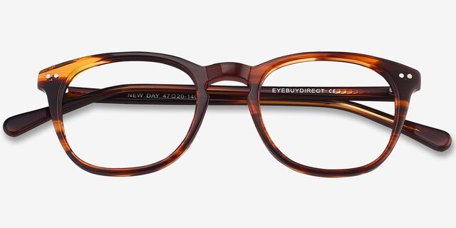New Day Brown AcetateEyeglass Frames from EyeBuyDirect, Closed View