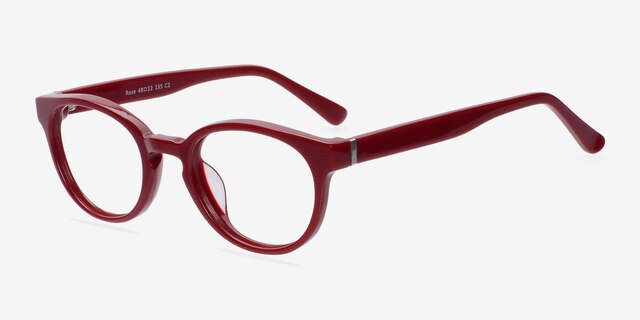 Rose Red AcetateEyeglass Frames from EyeBuyDirect, Angle View