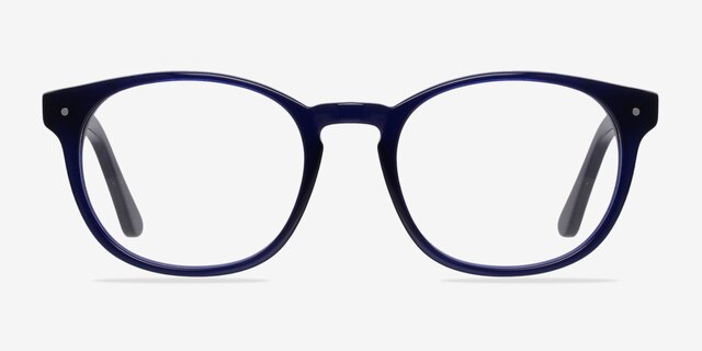 Midnight Navy AcetateEyeglass Frames from EyeBuyDirect, Front View