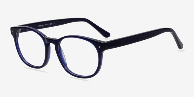 Midnight Navy AcetateEyeglass Frames from EyeBuyDirect, Angle View