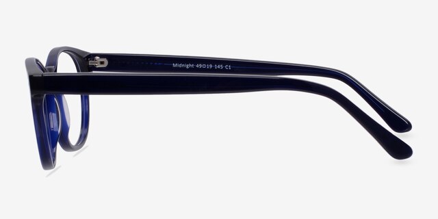 Midnight Navy AcetateEyeglass Frames from EyeBuyDirect, Side View