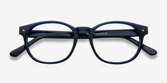 Midnight Navy AcetateEyeglass Frames from EyeBuyDirect, Closed View