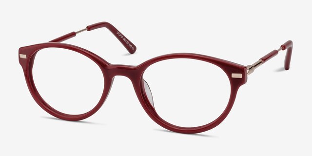 Utopia Red AcetateEyeglass Frames from EyeBuyDirect, Angle View