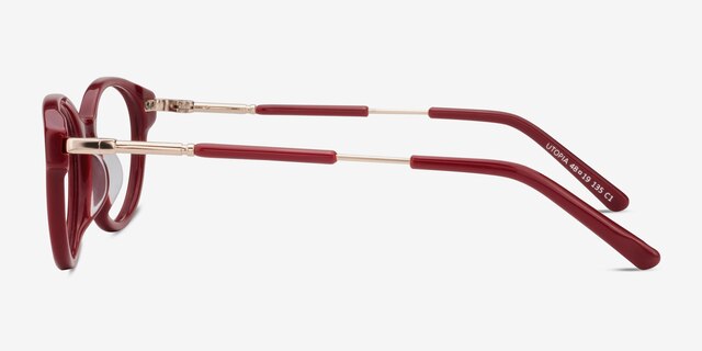 Utopia Red AcetateEyeglass Frames from EyeBuyDirect, Side View