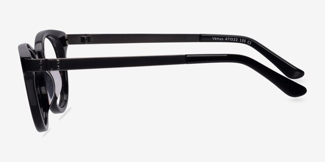 Venus Black AcetateEyeglass Frames from EyeBuyDirect, Side View