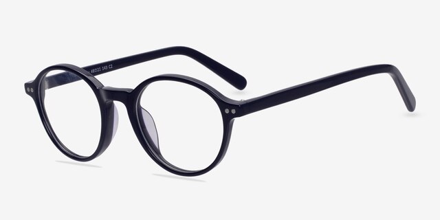 Mellow Navy AcetateEyeglass Frames from EyeBuyDirect, Angle View