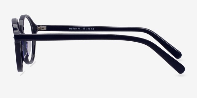 Mellow Navy AcetateEyeglass Frames from EyeBuyDirect, Side View