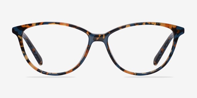 Coco Blue & Floral AcetateEyeglass Frames from EyeBuyDirect, Front View