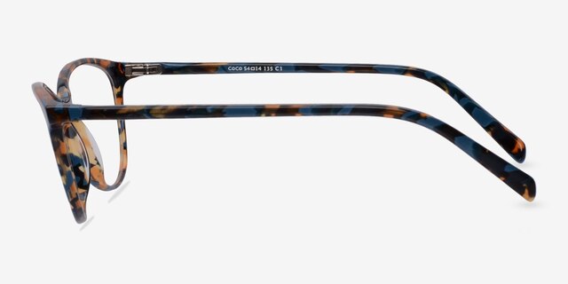 Coco Blue & Floral AcetateEyeglass Frames from EyeBuyDirect, Side View