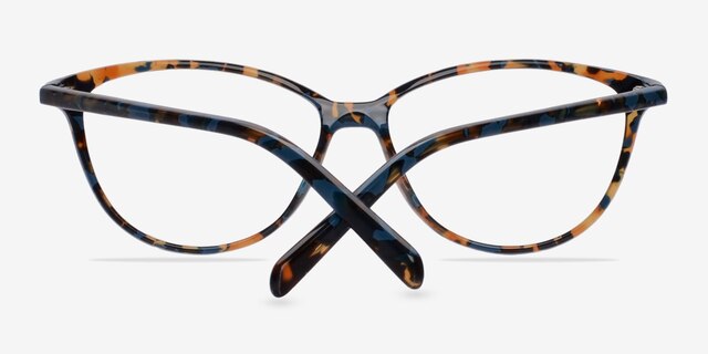 Coco Blue & Floral AcetateEyeglass Frames from EyeBuyDirect, Closed View
