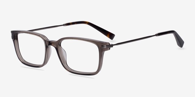 Dreamer Clear & Gray Acetate-metalEyeglass Frames from EyeBuyDirect, Angle View
