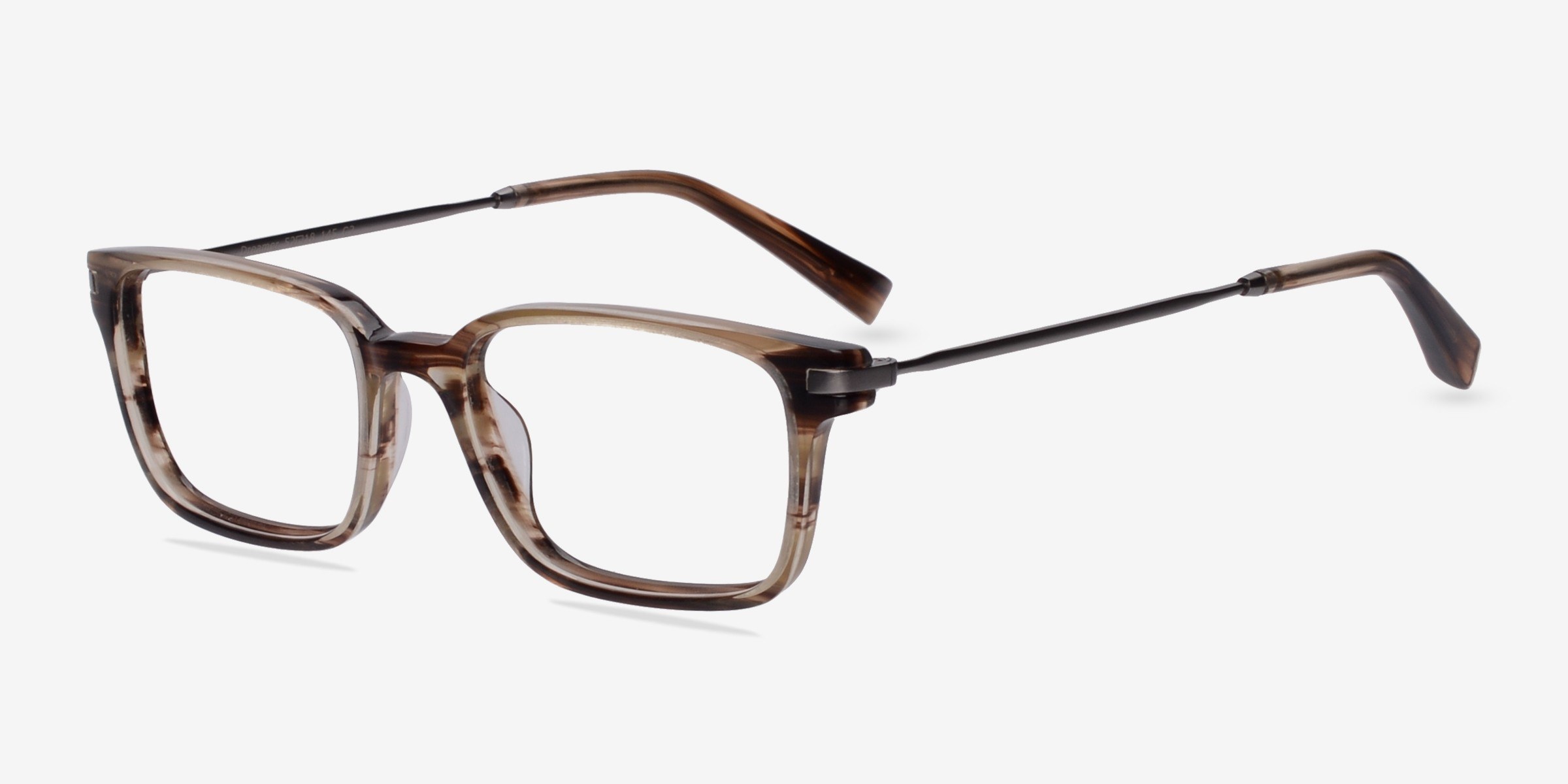 Dreamer Rectangle Brown And Striped Full Rim Eyeglasses Eyebuydirect