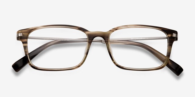 Dreamer Brown & Striped Acetate-metalEyeglass Frames from EyeBuyDirect, Closed View