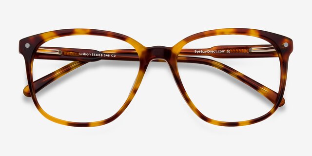 Lisbon Tortoise AcetateEyeglass Frames from EyeBuyDirect, Closed View