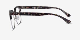Charleston Silver/Floral Plastic-metal Montures de lunettes de vue d'EyeBuyDirect, Vue de Côté