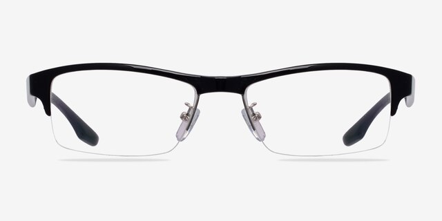 Ambitious Black PlasticEyeglass Frames from EyeBuyDirect, Front View