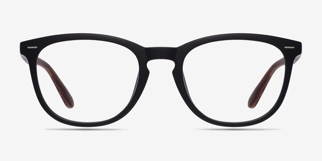 Yolo Black & Brown PlastiqueMontures de lunettes de vue d'EyeBuyDirect, Vue de Face