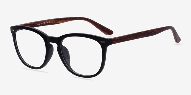 Yolo Black & Brown PlastiqueMontures de lunettes de vue d'EyeBuyDirect, Vue d'Angle