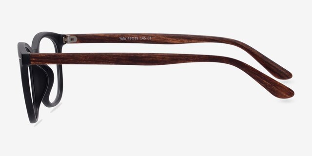 Yolo Black & Brown PlastiqueMontures de lunettes de vue d'EyeBuyDirect, Vue de Côté