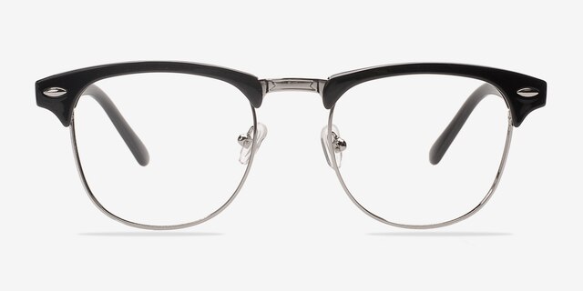 Coexist Black & Silver Plastic-metalEyeglass Frames from EyeBuyDirect, Front View