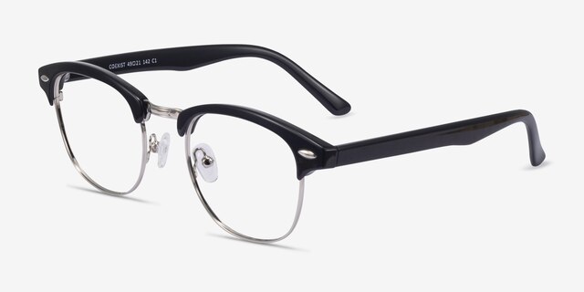 Coexist Black & Silver Plastic-metalEyeglass Frames from EyeBuyDirect, Angle View