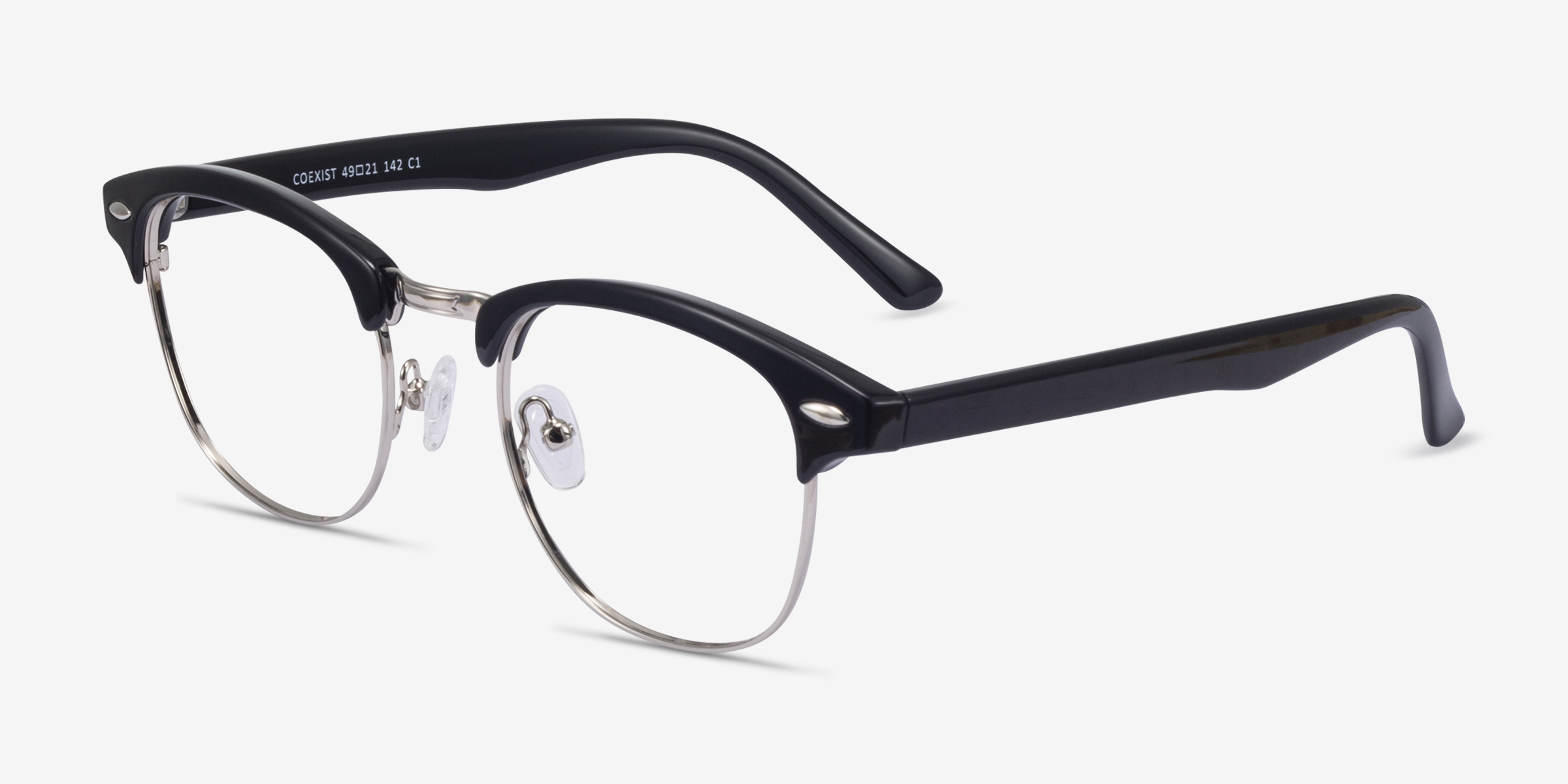 Coexist Browline Black And Silver Full Rim Eyeglasses Eyebuydirect