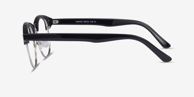 Coexist Black & Silver Plastic-metalEyeglass Frames from EyeBuyDirect, Side View