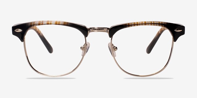 Coexist Brown & Silver MetalEyeglass Frames from EyeBuyDirect, Front View