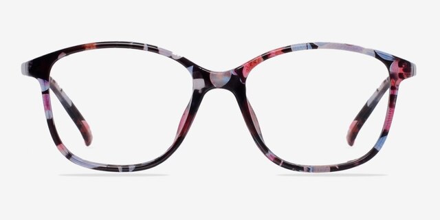 Saint Lou Red & Floral PlastiqueMontures de lunettes de vue d'EyeBuyDirect, Vue de Face