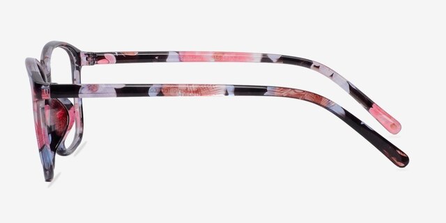 Saint Lou Red & Floral PlastiqueMontures de lunettes de vue d'EyeBuyDirect, Vue de Côté