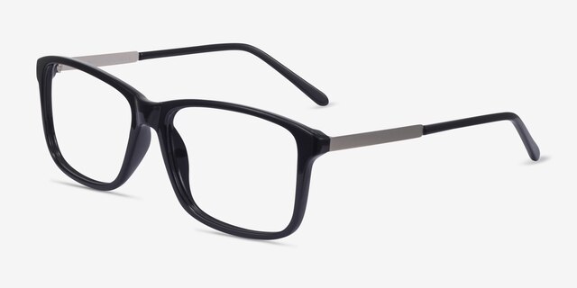 Pablo Black PlasticEyeglass Frames from EyeBuyDirect, Angle View